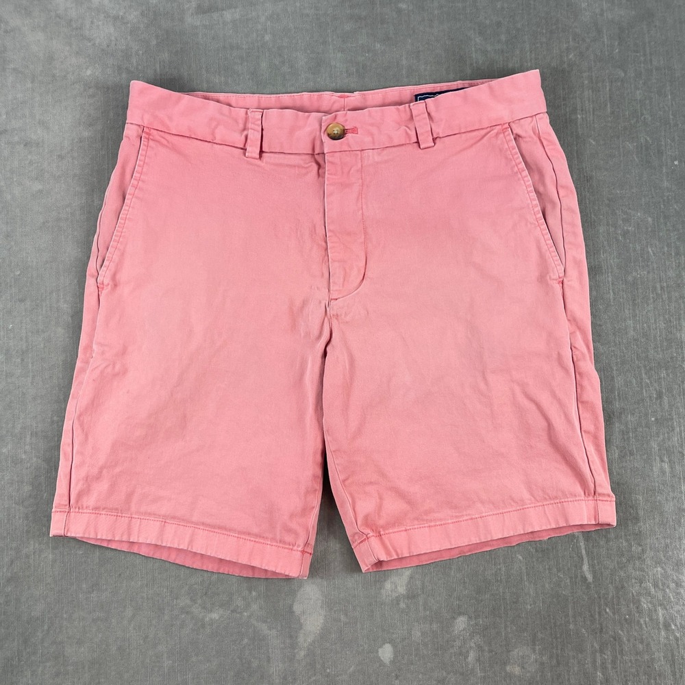 Vineyard Vines Mens 33 Pink Breaker Shorts Stretch Cotton Chino Preppy Solid